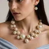 Colares de Pérolas Artificiais Transfronteiriços, Tendências da Moda Europeia e Americana, Atacado de Joias de Pérolas Artificiais Grandes e Pequenas