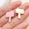 Día de San Valentín Corazón Forma Flor de Rosa Goteo Aceite Aleación Colgante DIY Pulsera Collar Llavero Pendiente Joyería Accesorios