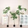 Simulação de alta qualidade planta verde árvore da fortuna de cem gerações planta verde falsa em vaso decoração de chão de sala de estar interna ornamentos plantas biônicas