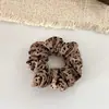 Lazo para el pelo de estampado de leopardo retro estilo coreano, cuerda para el pelo de temperamento moderno, para coleta de otoño e invierno, versátil para el trabajo, accesorios para el pelo para mujer