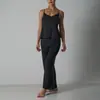 Conjunto SKIM de pijama camisola com acabamento em renda, simples, respirável, altamente elástico, macio, de corte solto e confortável para ficar em casa.