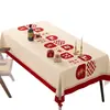 Mantel de Año Nuevo del Año del Caballo, Lavable, Impermeable, Resistente al Aceite, Resistente al Calor, Mantel para Mesa de Café Rojo con Atmósfera de Año Nuevo 2026