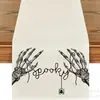 Toalha de mesa de Halloween transfronteiriça nova com esqueleto, abóbora e morcego, decoração de casa, toalha de mesa, toalha de mesa de centro