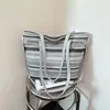 Bolsa tejida de arcoíris popular de verano 2026 nuevo modelo bolsa de playa para vacaciones bolsa de trabajo bolsa de playa de paja para ocio al aire libre