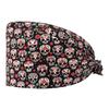 Gorro de trabajo para pediatra con estampado de dibujos animados, gorro quirúrgico de algodón, estampado de enfermera femenina, banda elástica ajustable