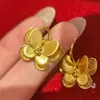 Nuevos Pendientes de Mariposa Cepillados de Doble Capa, Estilo Chino, Chapados en Oro, Lujo Ligero, Gama Alta, Únicos y Elegantes con un Toque de Sofisticación
