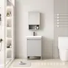 Apartamento Pequeno Colmeia Alumínio Varanda Banheiro Armário de Chão Estilo Creme Banheiro Cerâmica Integrada Lavatório e Bancada