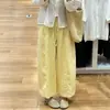 Calça Pantalona Feminina de Linho Tencel, Verão Fina de Cintura Alta Emagrecimento Caimento Relaxado Casual Reta Cropped para Mulheres Baixas
