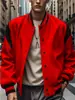 Chaqueta de hombre de color liso con botones, estilo béisbol, de forro polar, para venta caliente transfronteriza de Temu en Europa y América, 2025
