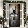 Cubierta de Puerta de Tela Elástica Cubierta de Puerta de Navidad Alegre Transfronteriza Tapiz Fondo de Tela de Regalo de Papá Noel para Fiesta Festiva