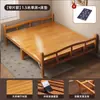 Cama plegable de bambú, cama individual y doble plegable, uso doméstico simple, cama refrescante para adultos, cama para siestas para habitaciones de alquiler, tablero duro de bambú para siestas
