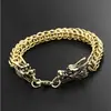 Moda Estilo Coreano Tendência Joia Masculina Inicial Personalizada Retro Aço Titânio Zodíaco Duplo Dragão Bracelete Agressivo Masculino Punk Antigo