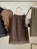 Falda de Encaje con Flecos Suaves Francesa para Mujer Otoño Nueva Cintura Alta Línea A Adelgazante Temperamento Ceñida a la Cadera Recta de Longitud Media