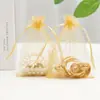 Atacado saco de organza branco saco de malha perolada cinto saco de embalagem de presente doces de casamento joias saco com cordão saco de armazenamento