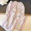 Pantalones de Pijama para Mujer Primavera y Otoño Nuevo Blanco Puntos de Ola Perro Dachshund Lindo Pantalones para el Hogar Sueltos Suaves Rectos Pantalones para Caminar