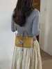 Bolsa feminina transfronteiriça, bolsa de ombro e transversal casual e versátil, nova bolsa quadrada pequena feminina Henggeng, bolsa de palha tecida moderna e fashion
