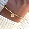 Amazon Moda Transfronteriza 26 Iniciales Pulsera de Perlas Doradas Pulsera de Regalo de Aniversario para Tu Amante