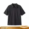 Camisa polo americana retro azul marino de manga corta para hombre, camiseta transpirable con estampado de escamas de dragón para verano, manga corta ligera y de secado rápido