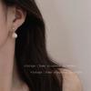 Nicho Cor Contraste Escovado Brincos Bola Feminino Leve Luxo High-end Ear Studs 2024 Novo Estilo Personalizado Moda Brincos de Prata Pin