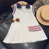 Vestido Polo Casual Deportivo Estilo Occidental para Bebé Niña Verano 2024 Vestido de Princesa con Pliegues Lindo para Niña