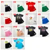 D9349 Amazon Caliente Moda Casual Europea y Americana para Mujer Patrón de Color Sólido Estampado Manga Corta Shorts Conjunto de Dos Piezas