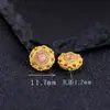 Ágata Rojo del Sur Hielo-Rojo Natural Accesorios para Pulseras Collares DIY Cuentas Espaciadoras S92 Plata Pura Chapada en Oro Cara de Anillo de Ágata Rojo Sol Dorado