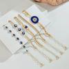 Pulseiras Transfronteiriças Europeias e Americanas, Pulseira Boêmia Olho do Diabo com Senso de Design, Conjunto de Pulseiras Exageradas com Gotejamento de Óleo e Incrustadas com Diamantes