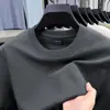 Algodão Amônia Líquida 7A Antibacteriano Camiseta Masculina de Manga Curta 2026 Verão Novo Estilo Gola Redonda Cor Pura Respirável Confortável Camiseta Casual para Homens