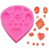 Molde de Silicone Diamante Gema de Amor Diamante Ferramentas de Decoração de Bolo de Chocolate Molde de Assar DIY