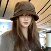 Sombrero de Pescador Vintage de Pana Maillard para Mujer, Nuevo Sombrero Retro Estilo Japonés Otoño/Invierno 2026, Sombrero de Cubo Adelgazante