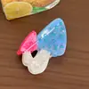 Pinza para el Cabello de Hongo Versátil y Elegante de Material Acetato con un Toque de Lujo, Pinza de Garra Incrustada con Diamantes para Peinados Semirecogidos, Pinza de Tiburón para la Parte Posterior de la Cabeza