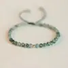 Pulseira de Ágata Aquática Verde Design Nicho Verão Contas Pulseira Tecida à Mão Suprimento ao Vivo