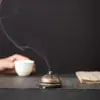 Fogareiro de Aromaterapia Folha de Bananeira de Três Pés Incensário em Pó Antiaderente Fogareiro de Incenso Xiangyun Ornaments para Casa Interior Sala de Chá de Escritório