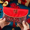 Sobres Rojos para Bodas, Exclusivos para Cambiar Títulos Formales, Diseño Único de Tela Nueva, Bolsas de Sobres Rojos de Alta Gama con Diseño de Tela