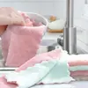 Venda Direta de Fábrica Pano de Prato Absorvente Toalha de Prato Pano para Limpar Tigelas Cozinha Antiaderente Óleo Pano de Lavar Louça Camada Dupla Espessado Toalha de Limpeza