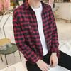 Camisa de primavera para hombre, a cuadros, moda coreana, guapo, estilo Hong Kong, tendencia informal, manga larga, abrigo japonés, una generación de cabello