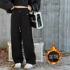Pantalones Casuales para Niñas al por Mayor Primavera y Otoño Nuevos Pantalones Gruesos de Felpa para Niños para Otoño e Invierno, Pantalones Sueltos Rectos de Pierna Ancha