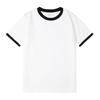 Camiseta básica de manga corta blanca para hombre y mujer, de algodón japonés de 300 g, con lijado de carbono pesado y costuras de color en contraste. Tide.