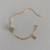 Jade Hetian 14k Bolsa Ouro pulseira palavra feliz DIY trabalho manual feminino atmosfera simples joia pequena e fresca pulseira