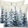 Funda de Almohada Navideña Nueva Coche Pino Copo de Nieve Bola de Navidad Estampado de Lino Decoración de Habitación Cojín de Sofá