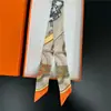 Bufanda de corbata estampada delgada de nuevo estilo para mujer, bufanda larga estrecha de seda estilo coreano para combinar con camisas, accesorio envolvente de moda