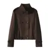 Chaqueta corta/gabardina media-larga de ante Sami, abrigo de trabajo para mujer, ropa de mujer, nueva colección otoño 2026