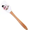 Espátula de Silicona Creativa Linda con Patrón Impreso Cocina Horneado Postre Pastel Espátula Doméstica Mango de Madera Espátula para Crema