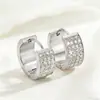 Brincos Europeus e Americanos Transfronteiriços de Aço Titânio, Argolas Lisas de Zircônia, Brincos Femininos de Aço Inoxidável, Brincos Elegantes, Joias para Piercing