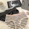 Braguitas Deportivas Rayadas "Dopamina del Sol" Estilo 10A Algodón Puro Antibacteriano Transpirables para Niñas con Entrepierna Extendida