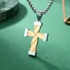 Collar Cruzado Eléctrico de Arena Creativa Retorcida Transfronterizo para Hombres Modernos, Moderno Collar Cruzado de Acero de Titanio Retro para Viajeros