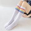 Medias de primavera, otoño e invierno para niñas, calcetines deportivos de fútbol de algodón para niños, calcetines altos para mujer, estilo universitario, antideslizantes, hasta la pantorrilla