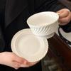 Juego de platillo para taza de café medieval francesa, taza de cerámica para café con leche americano, taza vintage