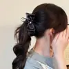 Exquisito pasador de plátano de satén con lunares, estilo coreano, dulce clip vertical para coleta alta, accesorio para el cabello, horquilla, clip de torsión para mujer