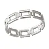 Pulsera de Acero de Titanio, Nuevo Modelo de Nicho, Popular en Europa y América, Transfronteriza, Color Acero, Calada, Pulsera de Metal Cuadrada para Niña